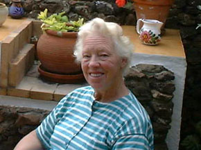 Margaret pictured at Lanzarote home